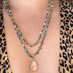 Lourdes necklace amazonite